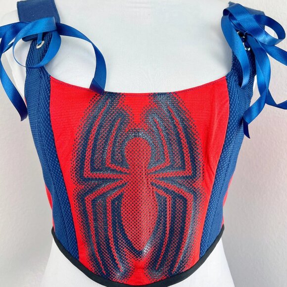 Hand Crafted Spider-Man Inspired Corset Top - Picture 6 of 9